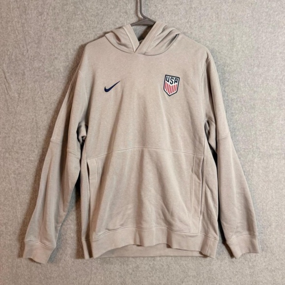 Nike USMNT USA Soccer Hoodie Grey DH4829-050 Mens Large Pullover Fleece